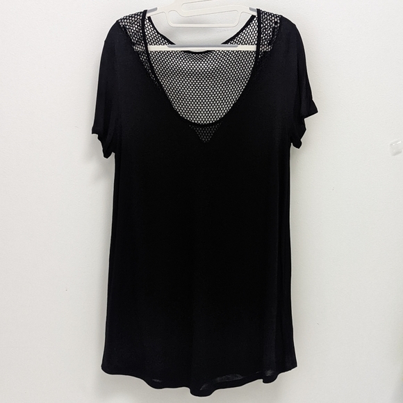 DKNY JEANS Fishnet Insirt Tee